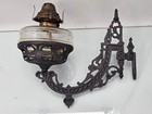 Pair Antique Cast Iron Wall Sconce Ornate Victorian Swing Arm Oil Lamp Holder H4