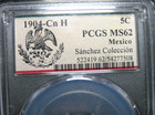 1904-cn H 5 Cent Mexico Silver Coin - Ms-62 Pcgs Sanchez Collection ----  734c