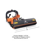 Titan Attachments 3 Point 78  Offset Flail Ditch Bank Mower For Cat 2 Tractors