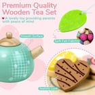 Wooden Tea Set For Kids Pretend Play Kitchen Toys Ages 3-5