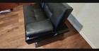 Yaheetech Black Faux Leather Convertible Adjustable Tufted Futon Luxury Black