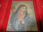 Antique Lady Of Sorrows Oil Painting Retablo In Wood Altar Box W nichos