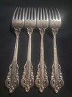 4 - Vintage Wallace Grand Baroque Sterling Silver 7 5  Dinner Forks No Monograms