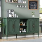 New 59  Mid Century Modern Cabinet Vintage Buffet Sideboard Cabinet With 4 Doors