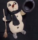 Vtg Snowman Wool Needle Felted Christmas 20     Winter Holiday Handmade Primitive