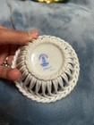 Herend  rothschild Bird  Small Open Weave Basket Mint 