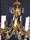 Antique Chandelier Crystal And Candle Stick 22  Wide X 16  Tall Brass