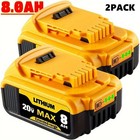 2pack For Dewalt 20v 20volt Max 8 0ah Lithium Ion Battery Dcb200-2 Dcb205 Dcb206
