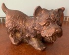 Vtg Scottish Terrier Bronze Dog Figurine 6  Bow In Hair