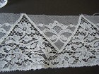 Antique French Alencon Lace Trim Mesh Lace With  Flowers  Border Trim 42  X3 5 