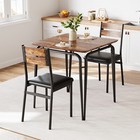 3 Pics Kitchen Table And Chairs For 2 Upholstered Chairs Mdf Thickened Tabletop 