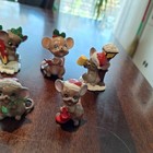 Vintage Christmas Josef Originals Mice Figurines Set Of 7 Japan Collectible
