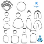 21pcs Stainless Steel Polymer Clay Cutters Set Earring Jewelry Cutting Mold Tool