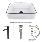 White Ceramic Vessel Sink Set  19 x15  Basin With Faucet   Pop-up Drain Included