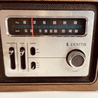 Vintage Zenith Table Top Am fm Radio Model H422p Wood Grain Finish Works Read