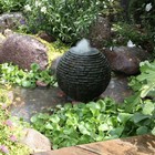 Aquascape Stacked Slate Sphere 18 Inch Fountain  Slate Gray 78358