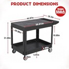 46x25  Utility Service Cart Flat 550lbs Storage Utility Cart 360   Wheels Garage