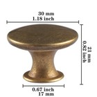 20 Pack Antique Brass Round Cabinet Knobs - Vintage Drawer Pulls Hardware