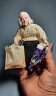 Old Shopping Woman  -ooak 12scale Miniature Dollhouse Figure doll Cwpoppets