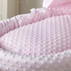 Baby Moses Basket Pink Dimple Bedding And Mattress White Wicker