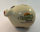 The Community Bank Piggy Bank  Heritage Stoneware Crooksville Oh