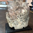 Vintage Or Antique Hand Carved Ornate Chinese Soapstone Double Vase 8    X 7   