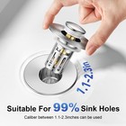 3-in-1 Bathroom Sink Plug - Rebound Pop-up Drain Filter   Washbasin Core  1pc 