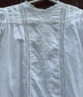 Antique Edwardian White Cotton Childs Girls Dress W  Embroidery   Lace