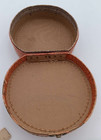 Vintage Train Case Record Case Orange Faux Alligator Vanity Cosmetic Case Retro