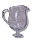 Vintage Pedestal Martini Hand-blown Clear Glass Pitcher