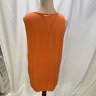 Michael Kors Orange Solid Chiffon Layered Blouse V-neck Sleeveless Pullover M