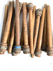 Wood Bobbins Quills Reclaimed Industrial 7 3 8 and 8  Wth Staples  Lot Of 30
