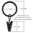 Black Curtain Rings With Clips Curtain Hooks 44 Pack