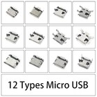 60pcs Micro Usb Female Socket Connector Jack Port 5-pin Dip Jack Plug Connector