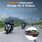 Motorcycle Helmet Bluetooth Intercom Headset 2km 6 Riders Interphone Music Share