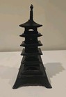 Japanese Cast Iron Pagoda Candle Burner Statue