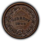 Civil War Token 1863 Liberty Union Wreath Patriotic - Luster - Sku-z7148