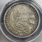 1871 Peru Un Sol Silver Coin     Yj     Lima Mint     Anacs Au 55 Details