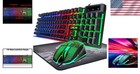 Gaming Keyboard Mouse Combo Usb Wired Rainbow Led Backlit Mechanical Feel Pc Mac