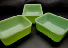 Lot Of 4 Vtg  Mckee Uranium Glass Jadeite Refrigerator Dishes   No  Lids