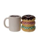 Pt  Donuts And Coffee Magnetic Ceramic Salt And Pepper Shakers Set