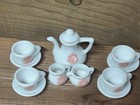 Vintage 12 Piece Miniature Porcelain Tea Set With Pink Posey Motif