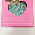 Ahh  Larm Super Loud Personal Safety Alarm Heart Panic Button Led Mint Glitter