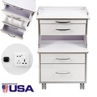 Dental Trolley Rolling Tool Cart Mobile Cabinet Built-in Socket With 3 Drawers