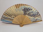 Silk Hand Fan Japanese Wave  Blue Tsunami Folding Fan Elegant Hand Fan W  Tassel