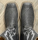 Anderson Bean Shark Print Men s Black Western Cowboy Boots Square Toe 10 5ee