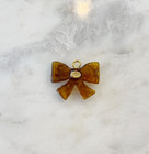 Lot Of 1 Designer Gold Metal Zipper Pull Charm Bow Tortoise Acetate