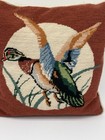 Wood Duck Needlepoint Hand Made Pillow 12x12 Inches