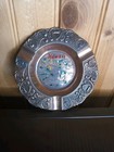 Vintage Hawaii Souvenir Ashtray Copper Hula Girl Surfer Colored As Is Patina