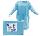 100ct  Impervious Protective Poly Gown W thumb Hook Level 3 Medical Dental Ppe